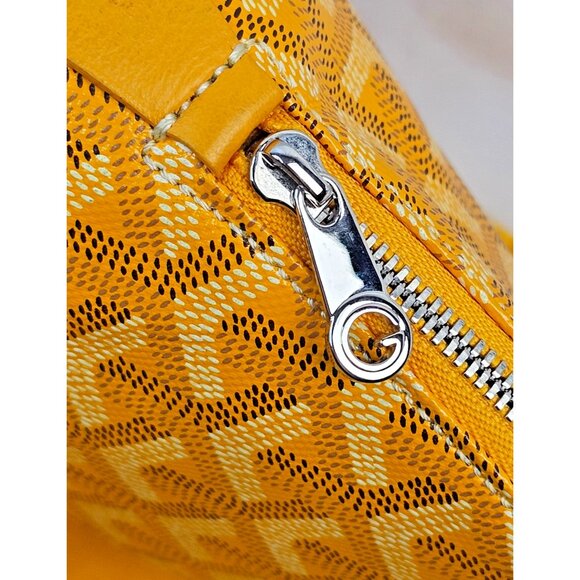 GOYARD Vendome Cosmetic Pouch Zip Gold Yellow + Dust Bag Tags - Picture 8 of 16